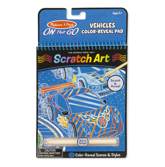 On the Go Scratch Art Colour Reveal Pad - Vehicles
