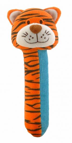 Fiesta Crafts Tiger Rattle and Squeaker Squeakaboo Toy