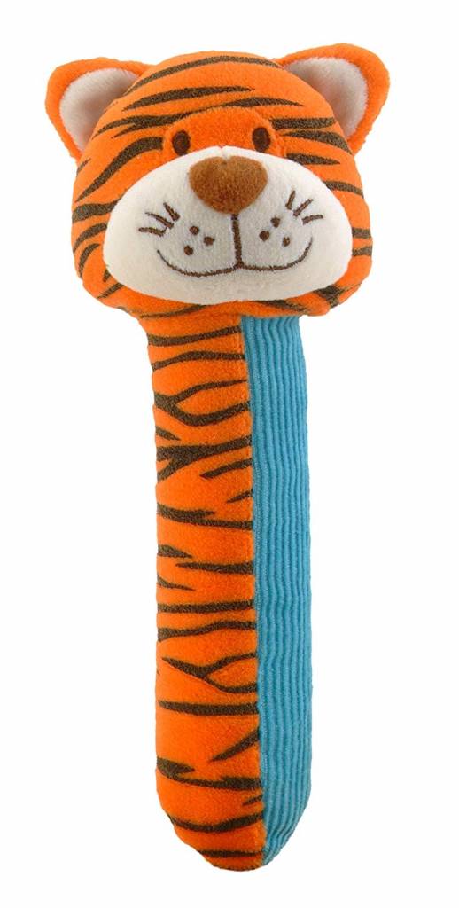 Fiesta Crafts Tiger Rattle and Squeaker Squeakaboo Toy